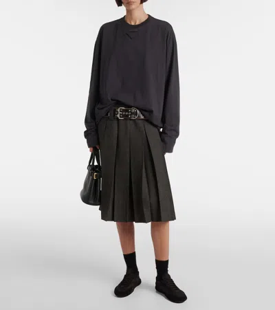 Prada Charcoal Cotton Oversize T-shirt In Grey