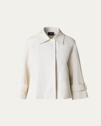 Akris Alisa Water-resistant A-line Coated Linen Jacket In Vanilla
