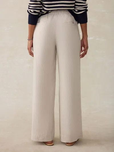 Faherty Sun Strider Wide Leg Linen Pants In Flax
