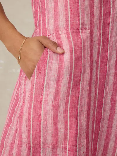 Faherty Azure Stripe Sleeveless Linen Blend Minidress In Granita Stripe