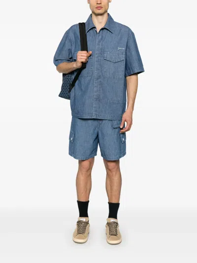 Givenchy Denim Cargo Shorts In Blue