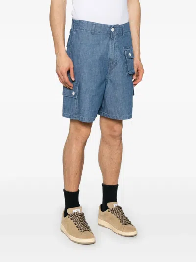 Givenchy Denim Cargo Shorts In Blue
