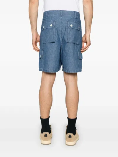 Givenchy Denim Cargo Shorts In Blue