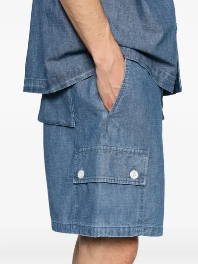 Givenchy Denim Cargo Shorts In Blue