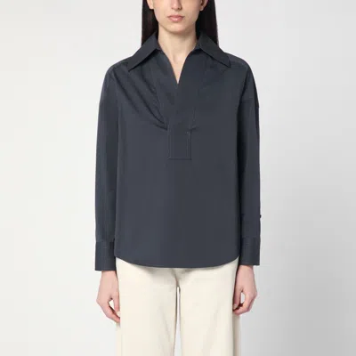 Bottega Veneta Technical Cotton Silk Oversized Shirt In Grey