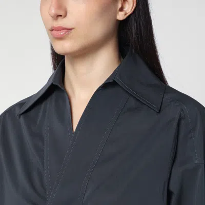 Bottega Veneta Technical Cotton Silk Oversized Shirt In Grey