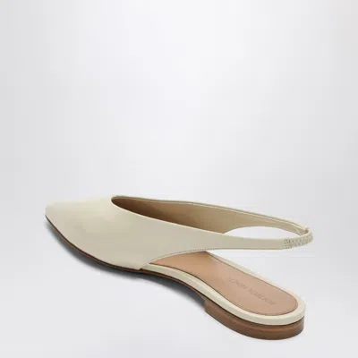 Bottega Veneta Sofia Leather Slingback Point-toe Flats In White