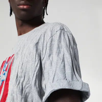 Bottega Veneta Graphic Rabbit-print Crushed Cotton Jersey T-shirt In Gray