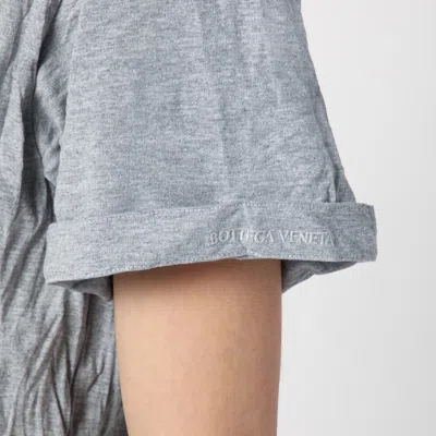 Bottega Veneta Crushed Cotton Printed Jersey T-thirt In Grey