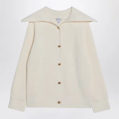 Bottega Veneta Women Cream Stretch Cotton Blend Cardigan In White