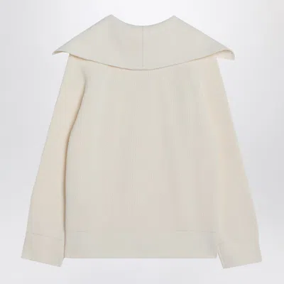 Bottega Veneta Women Cream Stretch Cotton Blend Cardigan In White