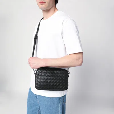 Bottega Veneta Dark Green Camera Bag In Intrecciato In Green