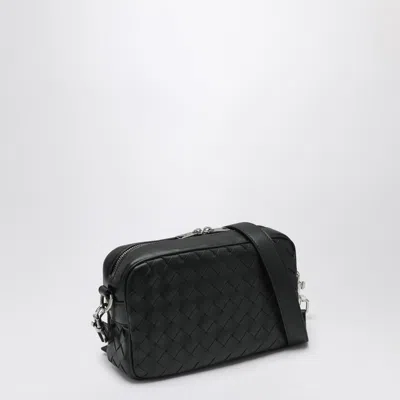 Bottega Veneta Dark Green Camera Bag In Intrecciato In Green
