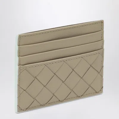Bottega Veneta Intrecciato Credit Card Case Ecrù/glacier Blue In Multicolor