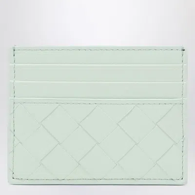 Bottega Veneta Intrecciato Credit Card Case Ecrù/glacier Blue In Multicolor