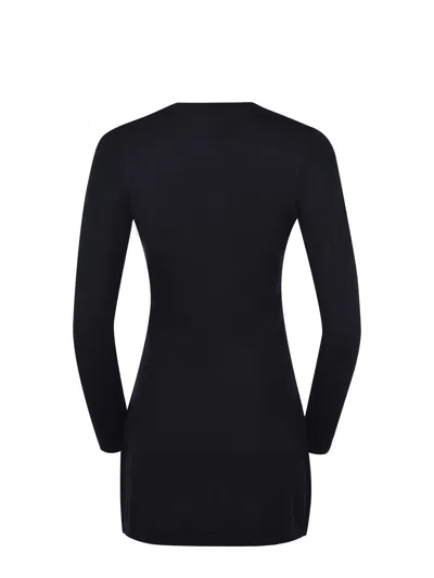 Diesel Placky V-neck Wool Mini Dress In Blue