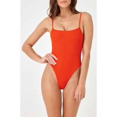 L*space Holly Rib One-piece Swimsuit In Pimento