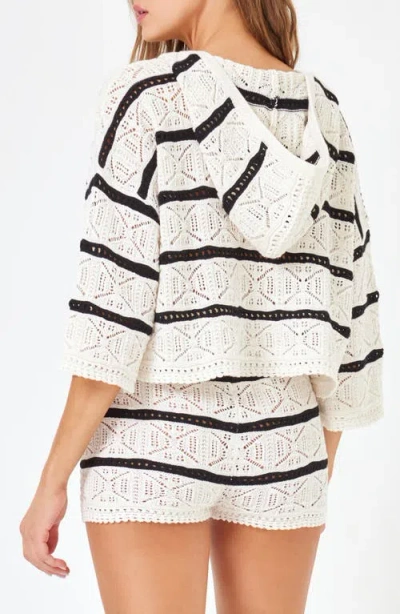 L*space Lspace Diamond Eyes Stripe Cover-up Hoodie In Starcrossed Stripe