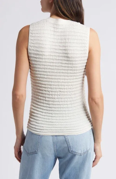 Frame Stripe Crewneck Muscle Tee In White