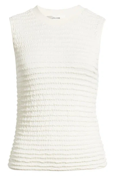 Frame Stripe Crewneck Muscle Tee In White