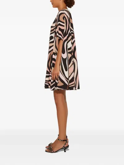 Pucci Marmo Print Silk Kaftan In Black