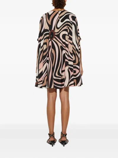 Pucci Marmo Print Silk Kaftan In Black