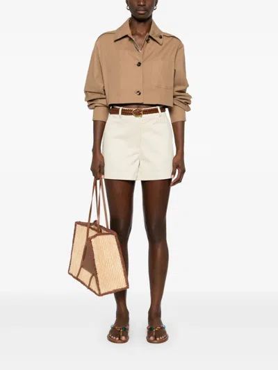 P.a.r.o.s.h Twill Shorts In Neutrals