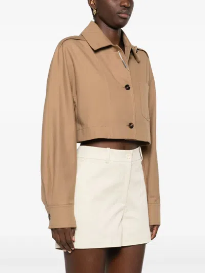 P.a.r.o.s.h Twill Shorts In Neutrals