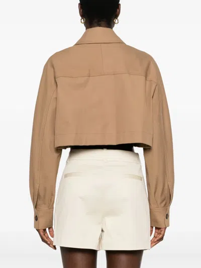 P.a.r.o.s.h Twill Shorts In Neutrals