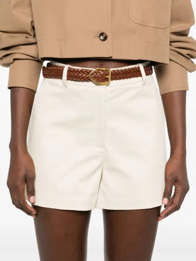 P.a.r.o.s.h Twill Shorts In Neutrals