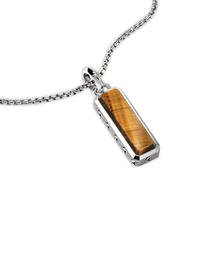 John Hardy Tiger Eye Talisman Necklace In Sterling Silver