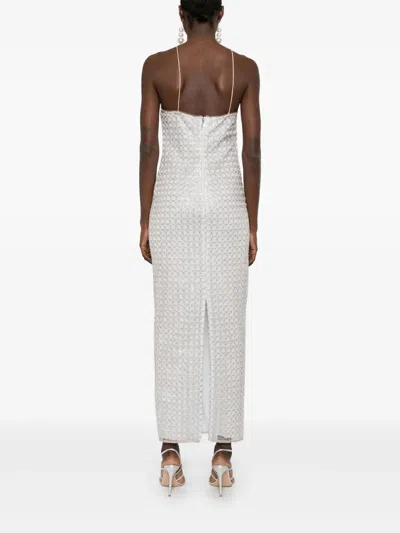 Rotate Birger Christensen Beaded Maxi Dress In Neutrals