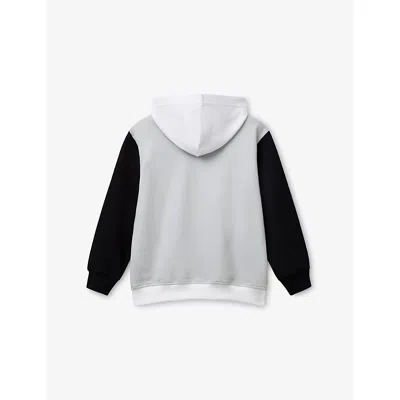 Benetton Womens Logo-print Colour-blocked Cotton Hoody 6-14 Years Multicolo In Multicolor