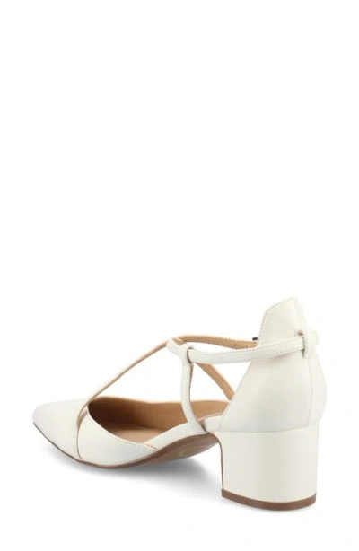 Journee Collection Galvinn Womens Pointed Flat Heel Pumps In White