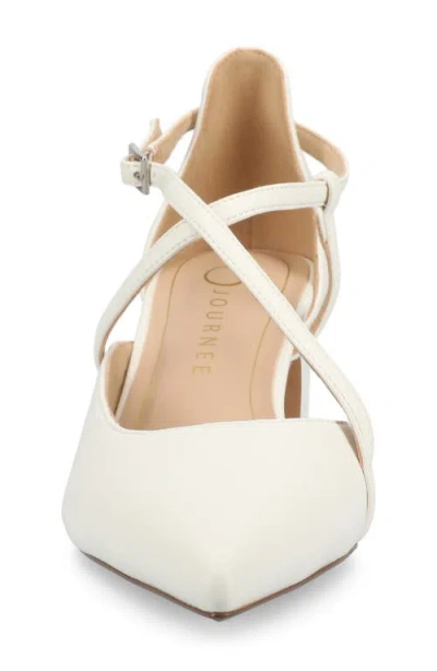 Journee Collection Galvinn Womens Pointed Flat Heel Pumps In White