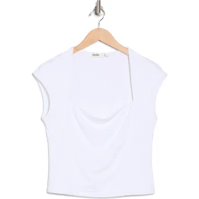 Elodie Double Lined Square Neck T-shirt In Off White