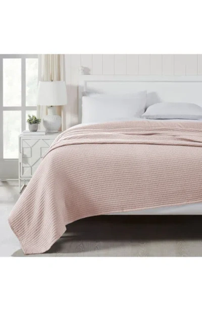 Modern Threads Cotton Waffle Thermal Blanket In Blush