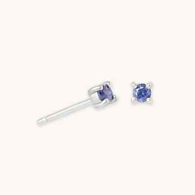 Astrid &amp; Miyu December Birthstone Stud Earrings In Silver With Tanzanite Cz | Mother's Day Gift