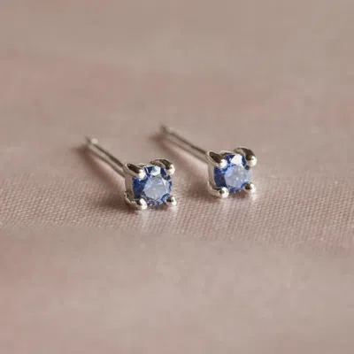 Astrid &amp; Miyu December Birthstone Stud Earrings In Silver With Tanzanite Cz | Mother's Day Gift