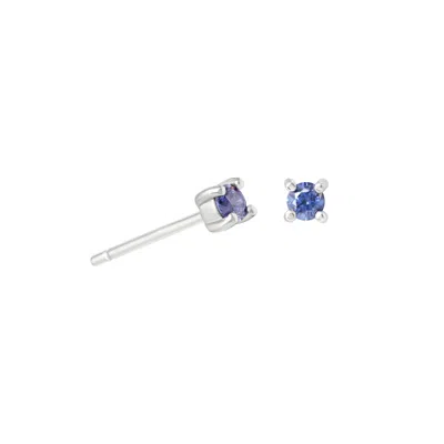 Astrid &amp; Miyu December Birthstone Stud Earrings In Silver With Tanzanite Cz | Mother's Day Gift