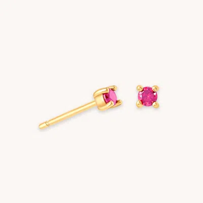 Astrid &amp; Miyu July Ruby Cz Birthstone Stud Earrings In Gold | Jewellery By  | M