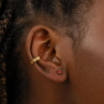 Astrid &amp; Miyu July Ruby Cz Birthstone Stud Earrings In Gold | Jewellery By  | M