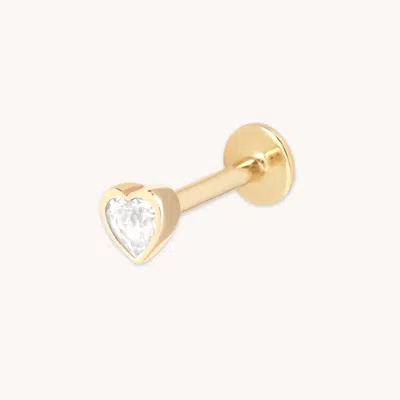 Astrid &amp; Miyu White Topaz Heart Piercing Stud