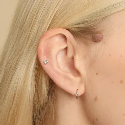 Astrid &amp; Miyu White Topaz Heart Piercing Stud
