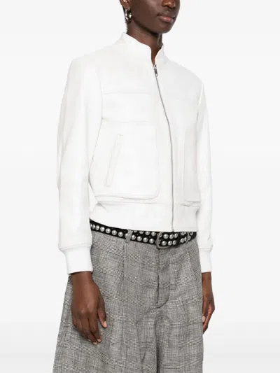 R13 Cracked-effect Jacket In White