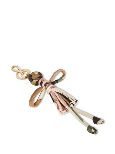 Pucci Iride-print Silk Keychain In Neutrals