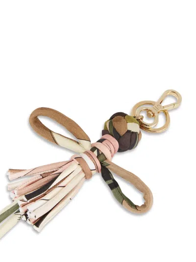 Pucci Iride-print Silk Keychain In Neutrals