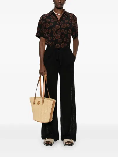 P.a.r.o.s.h Fine-knit Trousers In Black