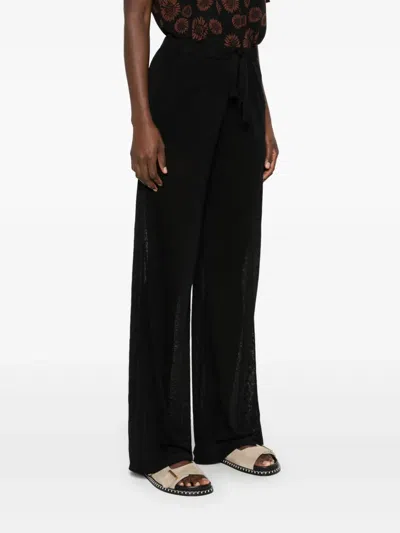 P.a.r.o.s.h Fine-knit Trousers In Black