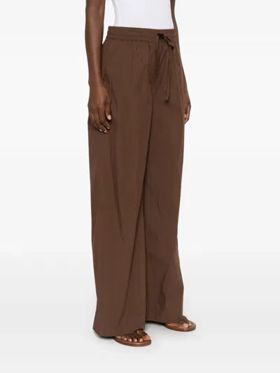 P.a.r.o.s.h Poplin Trousers In Brown